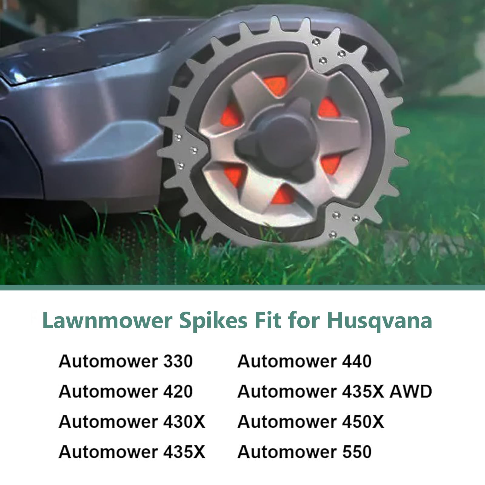 2Pcs Stainless Steel Robotic Lawnmower Spikes For Husqvarna Automower - Traction Improvement For 252mm Wheels