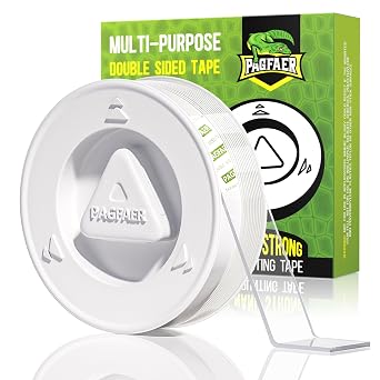 Double Sided Tape Heavy Duty, 16.4 FT Double Sided Mounting Tape, Clear & Tough Two Sided Nano Tape, Removable Picture Hanging Strips for Wall, Poster, Carpet, Balloon Home Outdoor