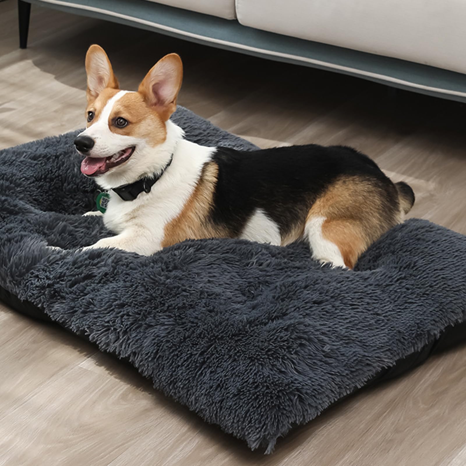 Cuccia Cane Interno Rettangolare, Peluche Cuccia Gatto e Cane Cuscino per Cani, Lavabile e Morbido Cuscino per Animale Domestico, per Grandi Gatti e Cani (125X85cm,Grigio Tie-Dye)