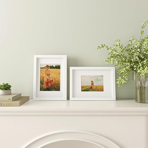 Vista 802 de Egofine Portarretratos de 9 x 12 pulgadas hecho de madera maciza con plexiglás, fotos de 5 x 7/6 x 8 con paspartú o de 9 x 12 pulgadas sin paspartú