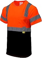 Vista 6 de Playeras refractarias de alta visibilidad NY BFS clase 3 con tela antihumedad, parte inferior color negro