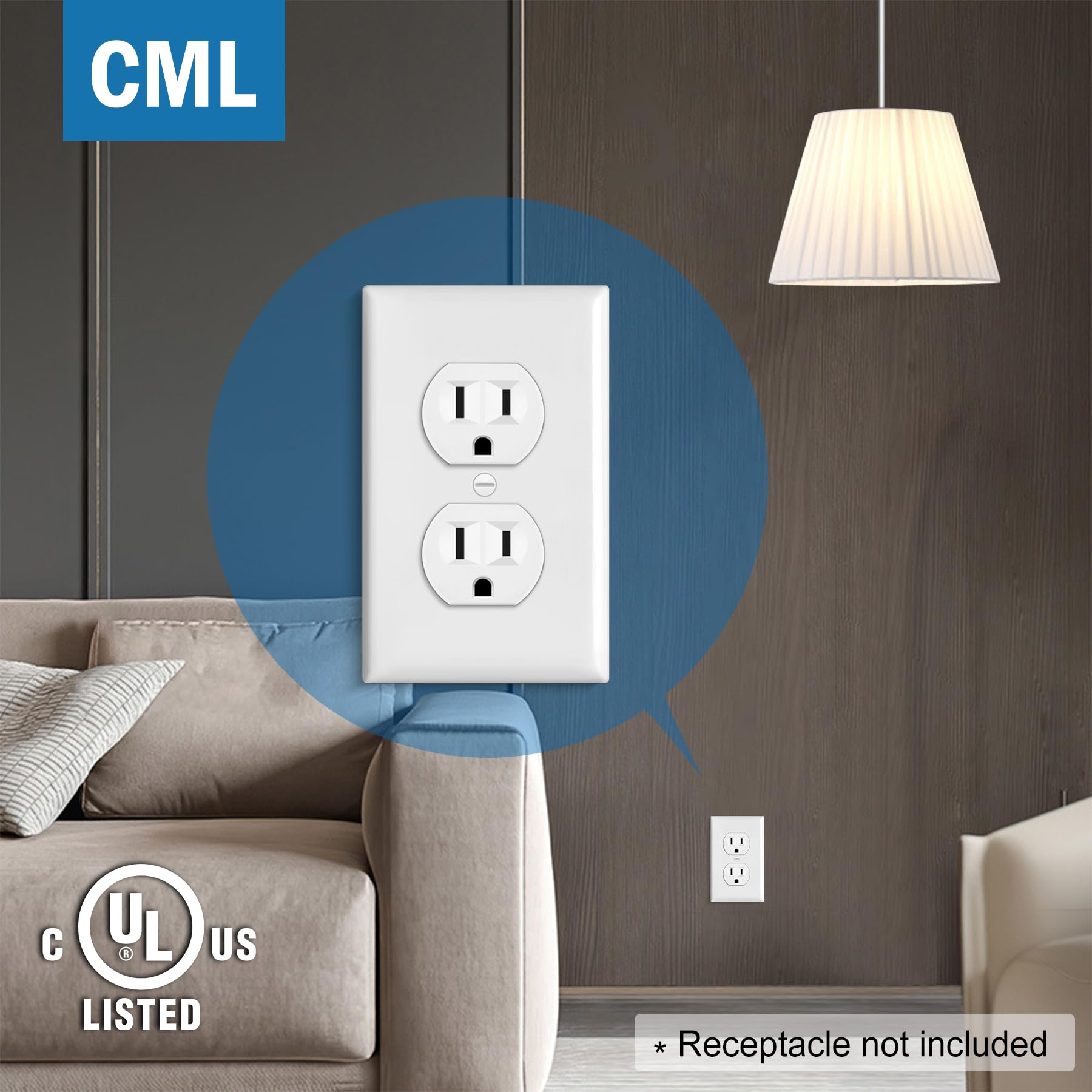 CML Outlet Covers - 50 Pack White Wall Plates -7 CML Outlet Covers - 50 Pack White Wall Plates -7