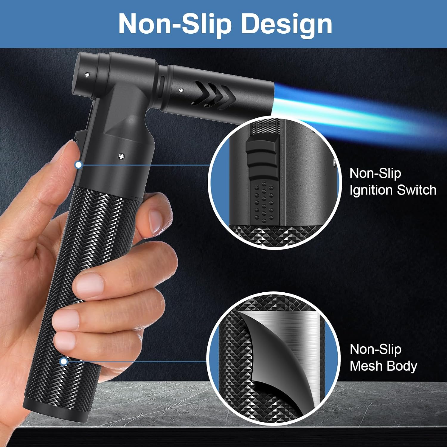 Flame bird Butane Torch Lighter Soldering Torch Refillable Adjustable Kitchen Blow Torch for DIY Grill BBQ Baking Desserts Melting Camping(without Fuel)