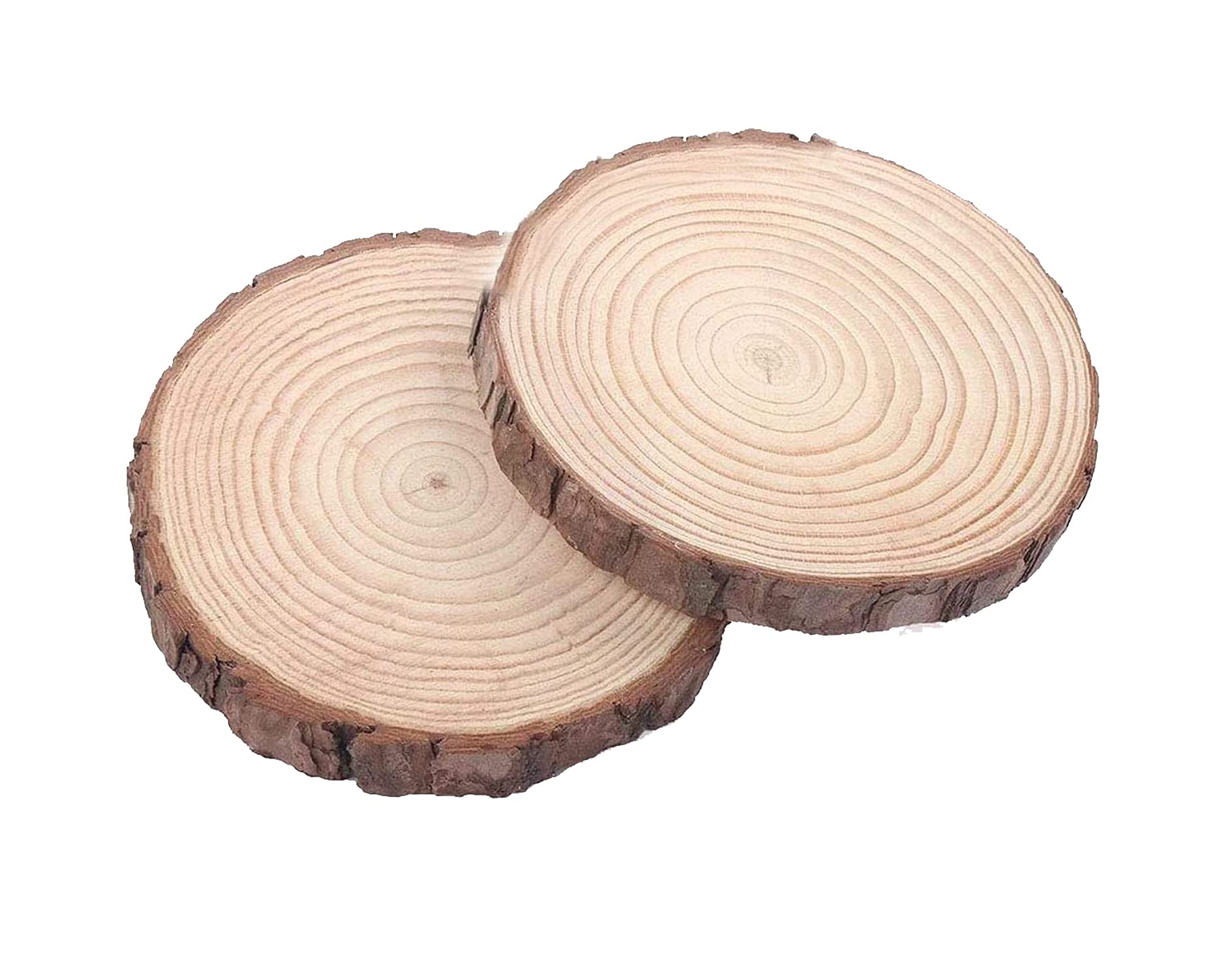 Natural Unfinished Small Wood Slice 3-3.5 inch 7-9cm Round Wood Discs | Tree Bark Circles for DIY Crafting Coasters Arts Crafts Home Decorations-image-5