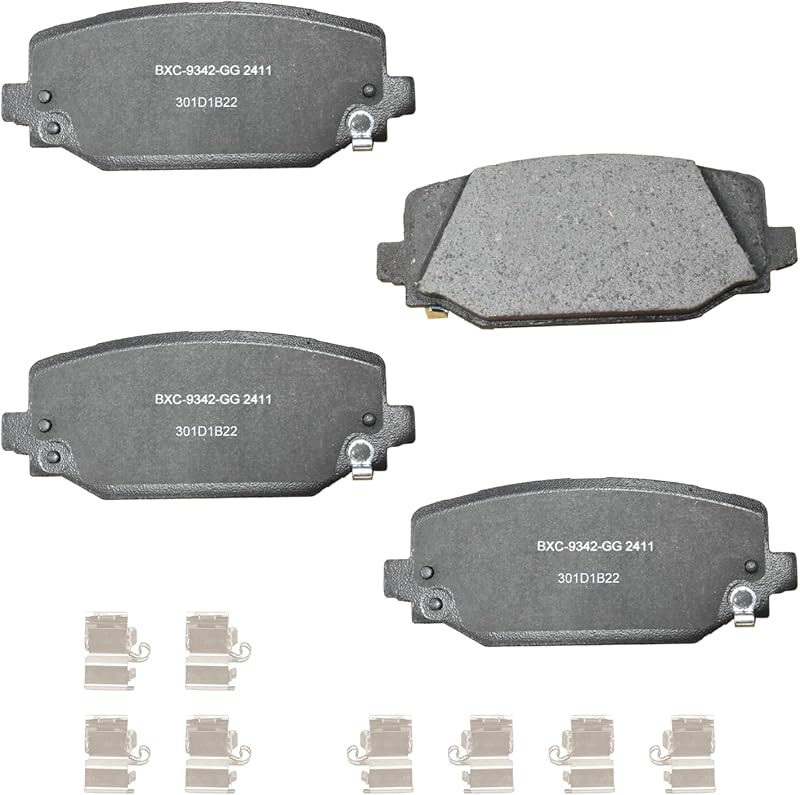 Pastilhas de freio traseiras cerâmicas Bendix Premium SBC2411 para Jeep Grand Cherokee e Grand Cherokee L – Jogo com 1 conjunto