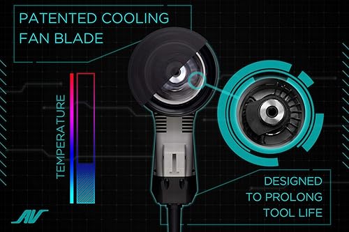 Miniatura 5 de AirVANTAGE - Lijadora eléctrica avanzada estilo palma de 5 pulgadas, 2 generación, sin vacío, con almohadilla de perfil bajo (vinilo PSA 316)