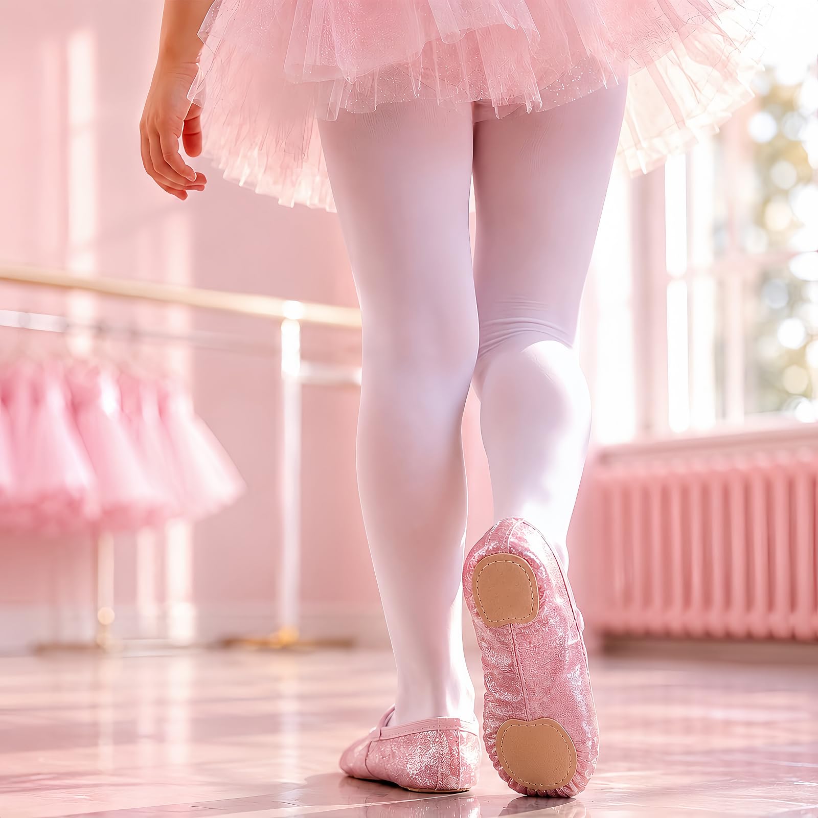 Scarpette da Danza Classica per Bambina e Ragazza, Scarpe da Balletto Glitter con Suola Spezzata, Pantofole da Ginnastica Ritmica per Lezioni, Saggi e Spettacoli