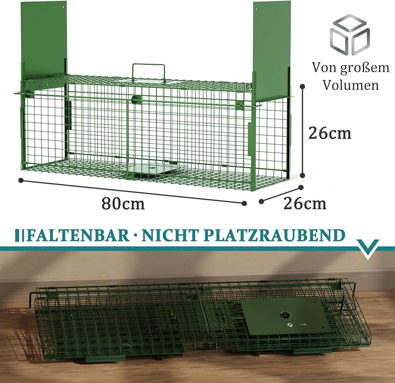 QianRuiDa 80cm Élőcsapda Kétajtós Állat Csapda Menyét Rókavadászat Egércsapda