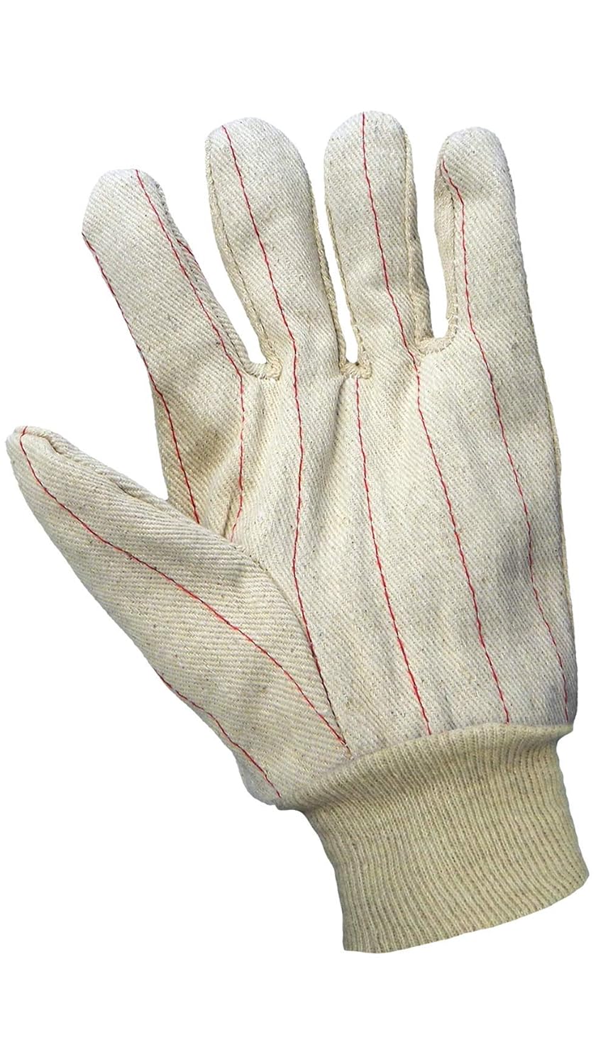 Global Glove C18DP Cotton Corded Canvas Double Palm Glove, Work, Large, Natural (Case of 144)