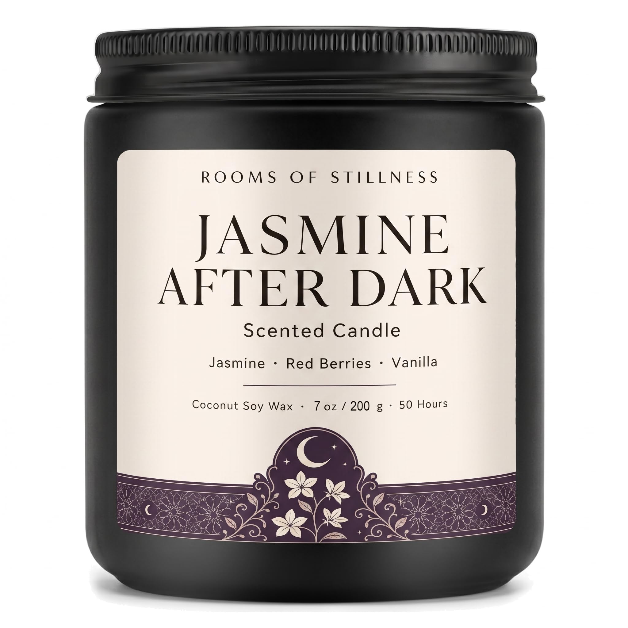 Homsolver 7OZ Indian Jasmin Scented Candle, Strong Room-Filling Floral Aroma for Home, Luxury Coconut Soy Wax Blend Candle with 50H Long Lasting Clean Burn, Ideal Small Candles Decor &amp; Gifts for Women
