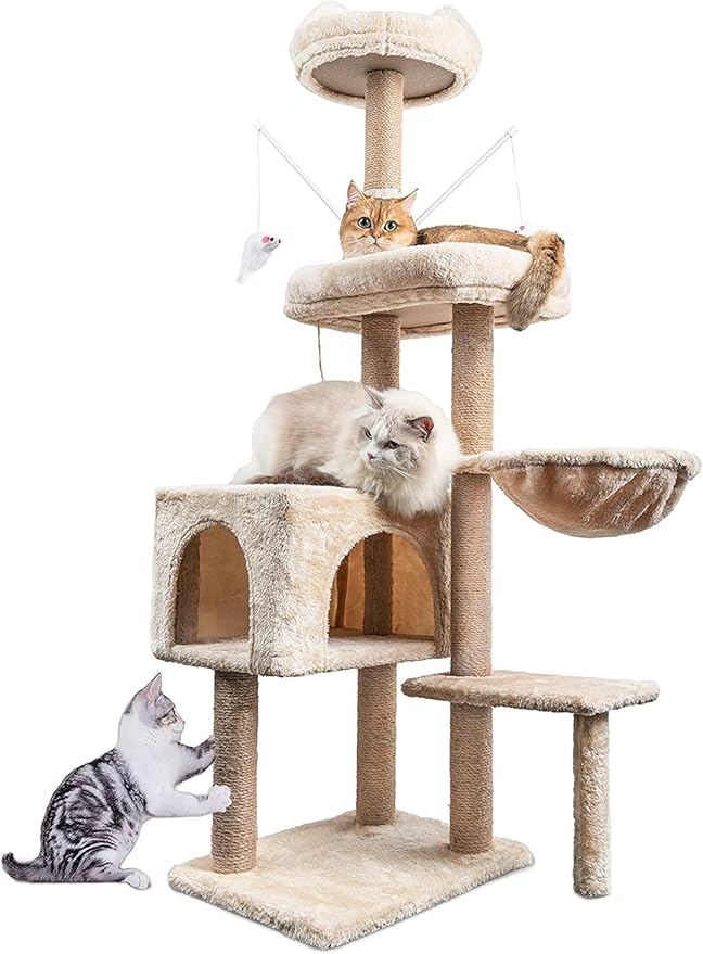 PawHut Tiragraffi Gatto Albero Tira Graffi Gioco Giocattolo Per Gatti - Foto 8