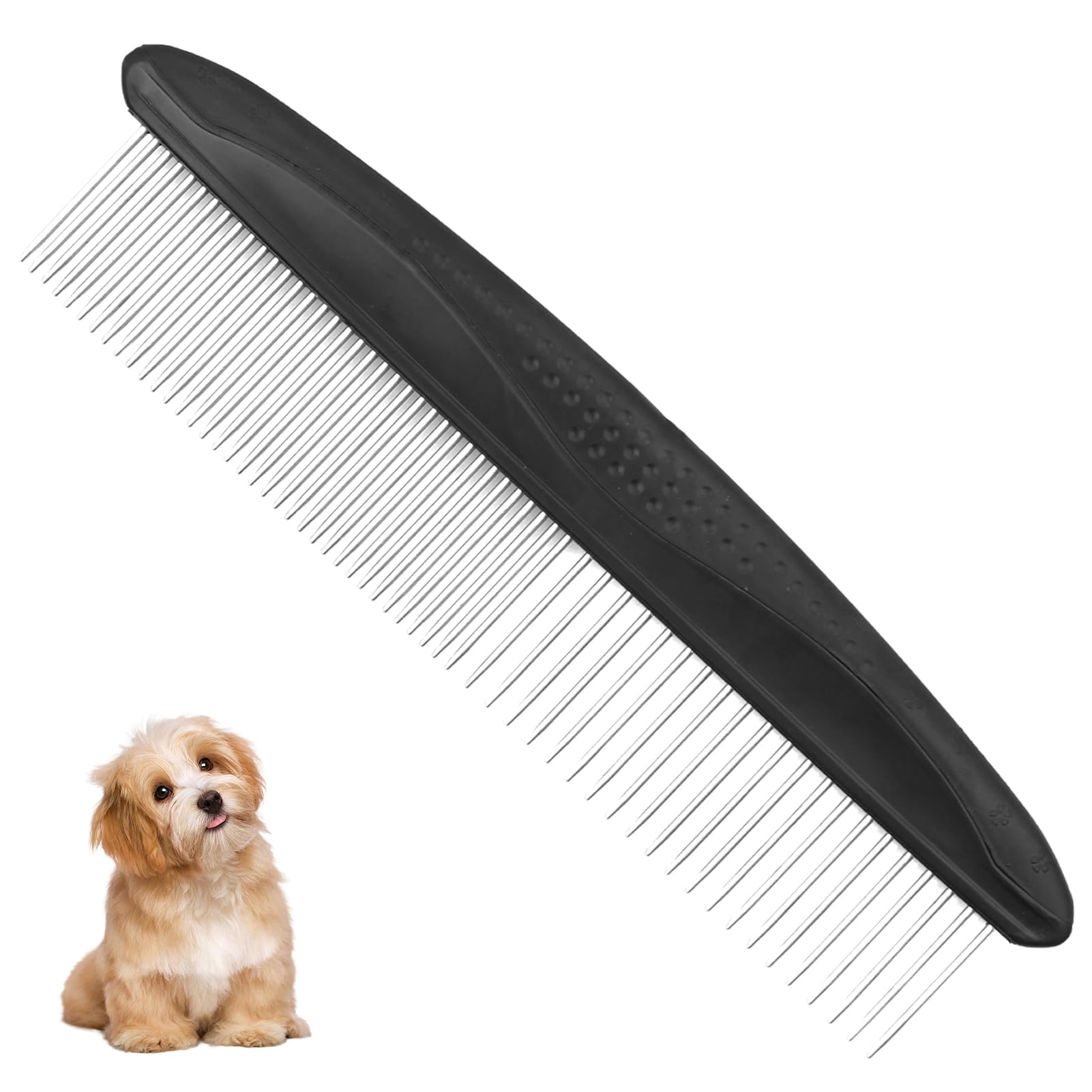 2 en 1 Acero inoxidable Grooming Peine profesional,Peine de Perros para Eliminar Nudos y Pelos Enredados,Peines para Perros Gatos Perros Gatos, Grooming Peine para Perros, Mascotas Peine 18cm
