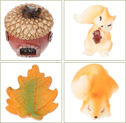 Miniatura 7 de Happyyami 24 piezas Mini ardilla ornamento micro paisaje ornamento mini ardilla artesanía figuras de animales ardilla decoración miniatura animales