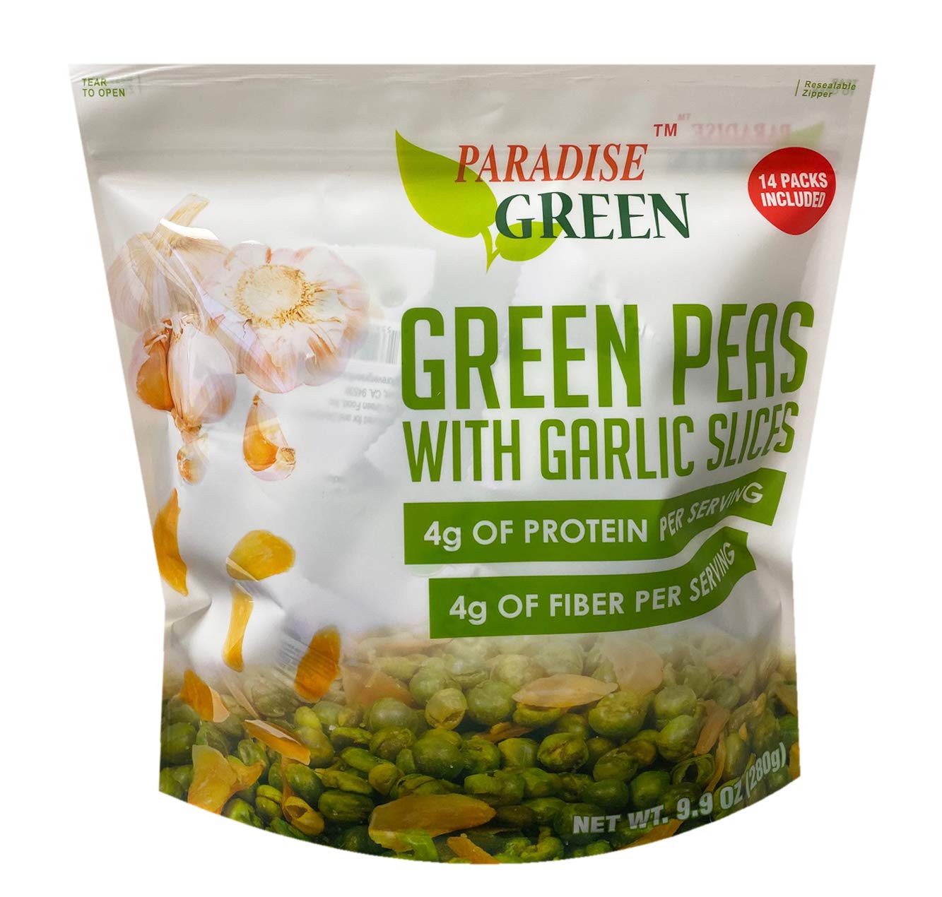 Paradise Green Green Peas with Garlic Slices Sharing Size Pack 9.9oz, 1 Pack
