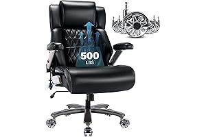 Wide Computer Chair with Wheels: Big and Tall 500lbs Office Chair
