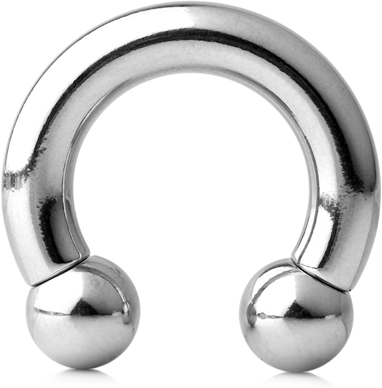 VCMART Internally Threaded Circular Barbells Horseshoe 00G-0G-2G-4G-6G-8G-10G-12G 12mm/16mm/19mm 316L Surgical Steel Pierced Body Jewelry Sold Individually