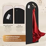 72" Long Dress Bags for Gowns - Wedding Dress Garment Bag for Dresses - Long Garment Bags for Hanging Clothes & Closet Storage - Formal Dress Bag for Airplane Travel Women with ID Window