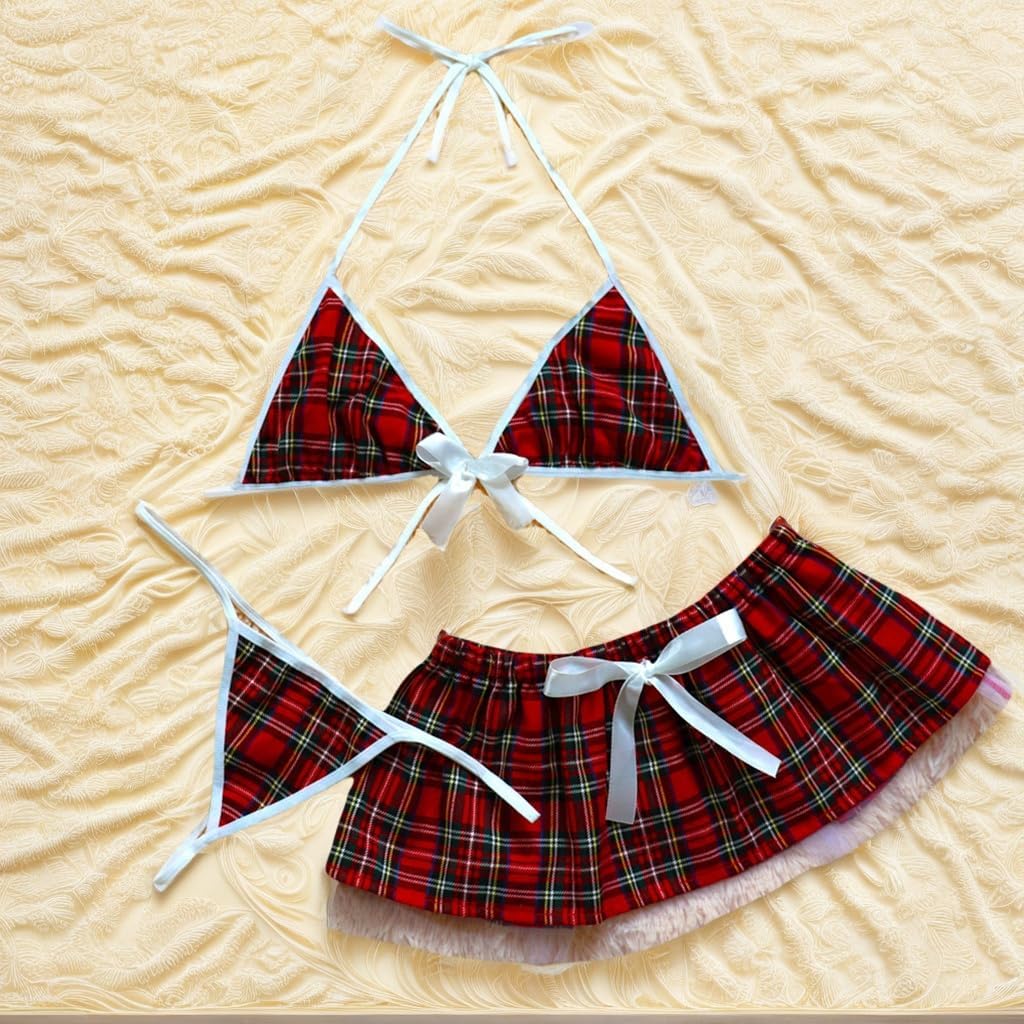 Sexy Christmas Lingerie Schoolgirl Outfit for Women, School Girl Lingerie for Women School Girl 2026, Onesize 2-8