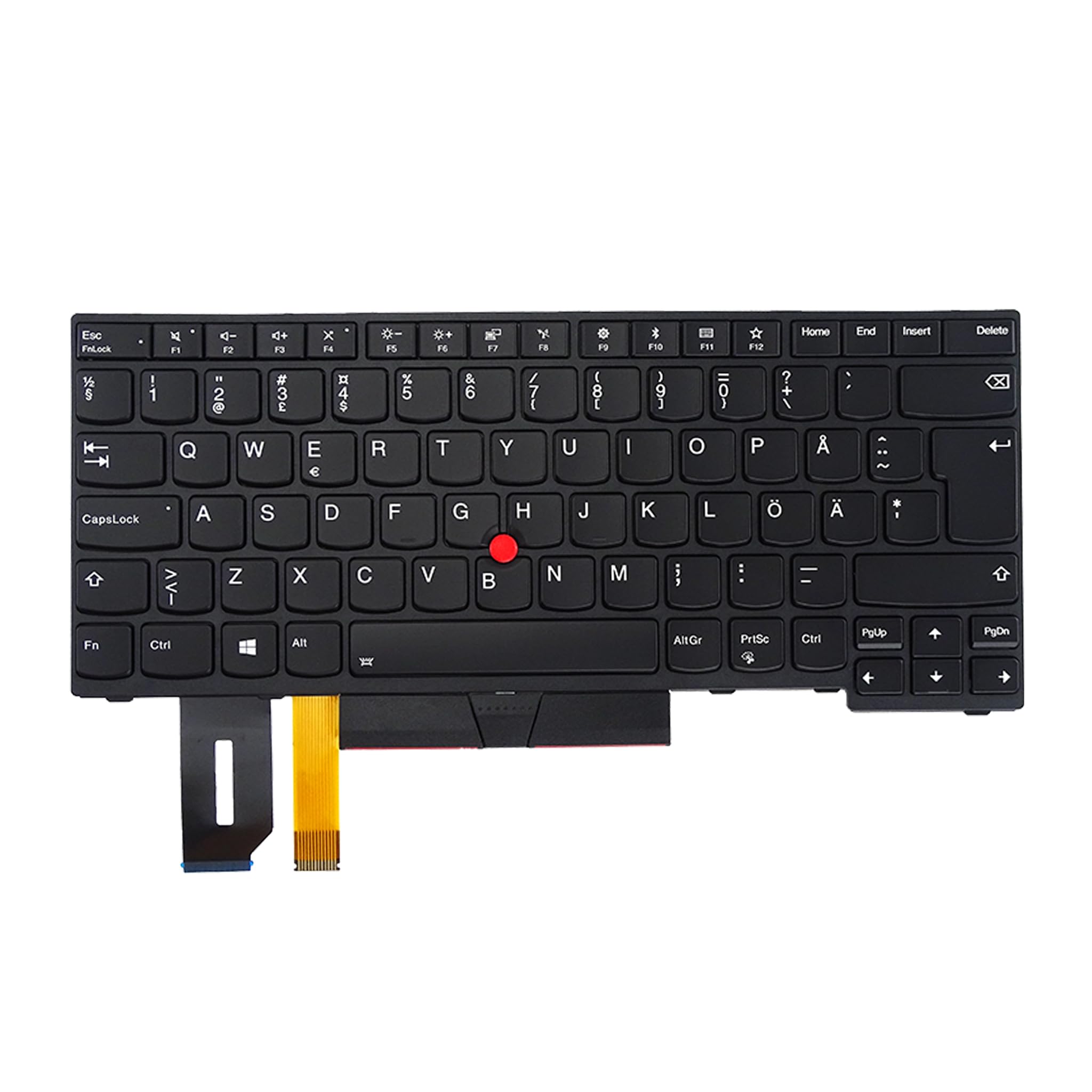 Tastiera retroilluminata per Lenovo Thinkpad E480 E485 T480S T490 T495 L380 L390 L480 E490 E495 R480 R490 S2 3rd Gen (Svezia)