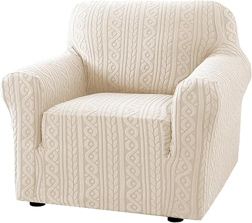 Miniatura 14 de H.VERSAILTEX Funda Elástica para Sofá de 1 Pieza Fundas Suaves para Sofá Protector de Muebles con Parte Inferior Elástica Fundas Antideslizantes