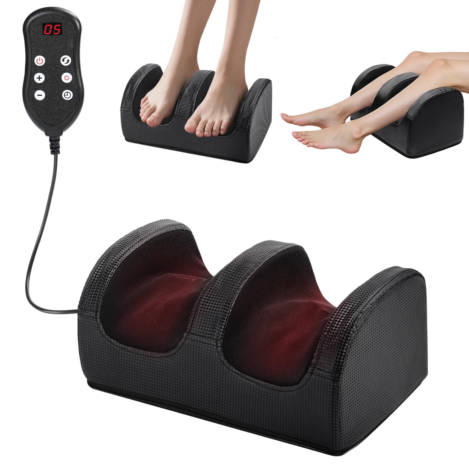 Deciniee Masseurs de pieds Shiatsu pour la douleur et la circulation : stimulateur de circulation pour pieds et jambes - Masseur Électrique de pieds avec chaleur et mollet avec rouleaux de massage