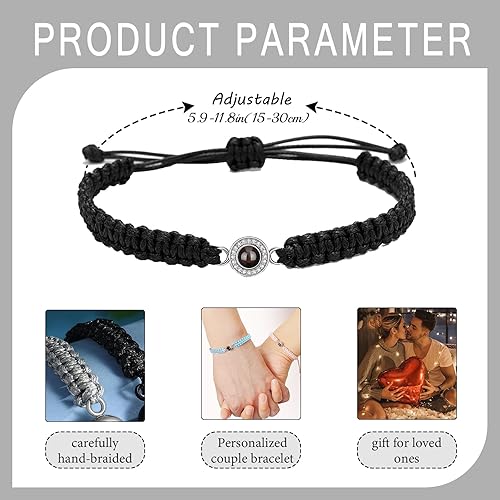 Miniatura 4 de Pulseras de fotos personalizadas, pulsera de proyección con imagen en el interior, pulsera personalizada para niñas, niños, mujeres, hombres,