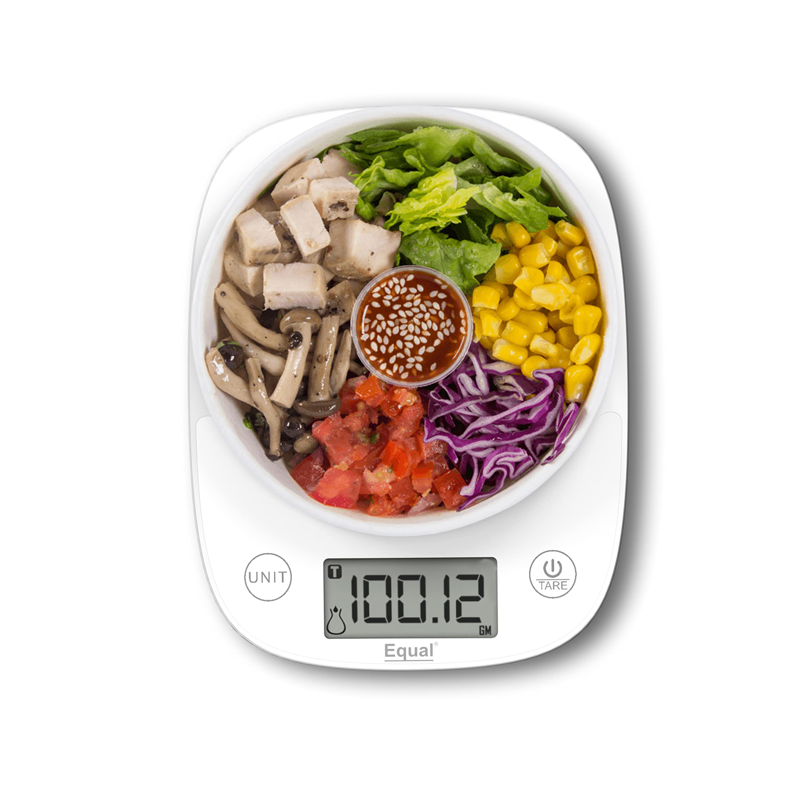 EQUAL Food Kitchen Scale, Digital Grams and Ounces for Weight Loss, Baking, Cooking, Keto and Meal Prep; ABS