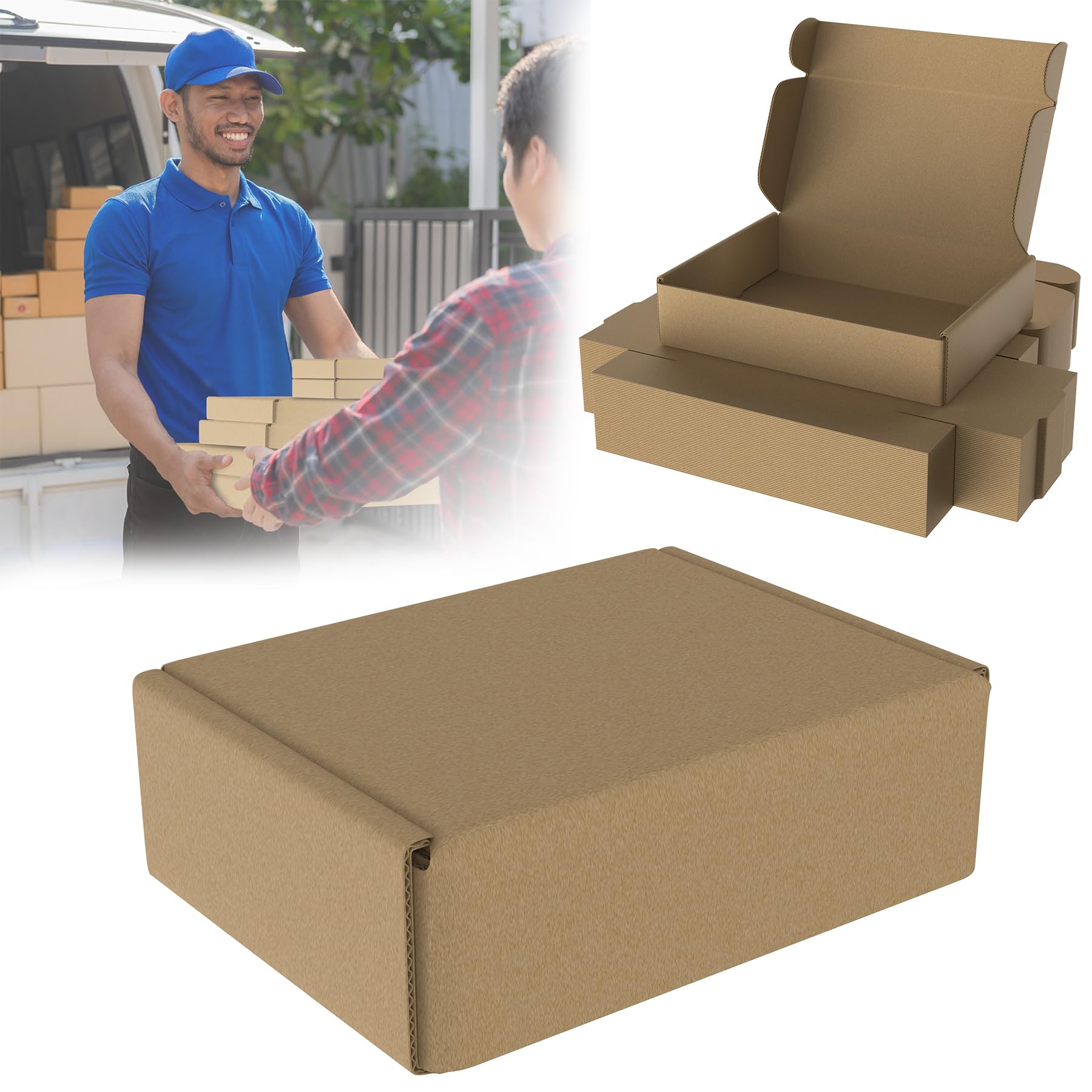 Froadp Versandkarton 15x10x4cm Maxibrief Karton für Versand 100 Stück | Faltbares Design, Schneller Aufbau ohne Werkzeug, Ideal für Kleine Waren, Geschenke und Platzsparende Lagerung