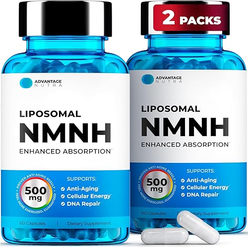 NMNH liposomal (mononucleótido de dihidronicinamida) 500 mg - Alternativa de suplemento NR - Suplemento NAD antienvejecimiento para aumentar