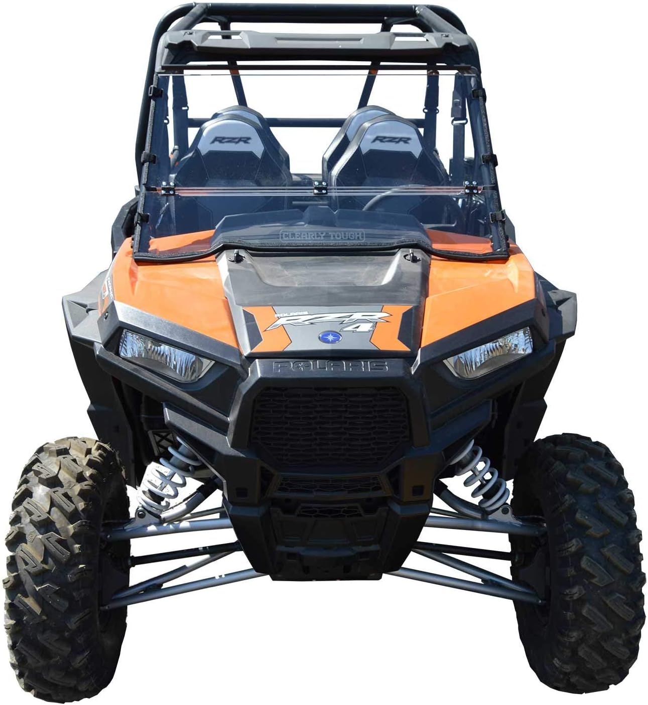 Polaris RZR 900 フル折りたたみ式フロントガラス (2015-2020モデル) | 傷に強い | 着脱簡単 | プレミアムLexan MR10 ポリ ハードコート付き | 誇り高いアメリカ製