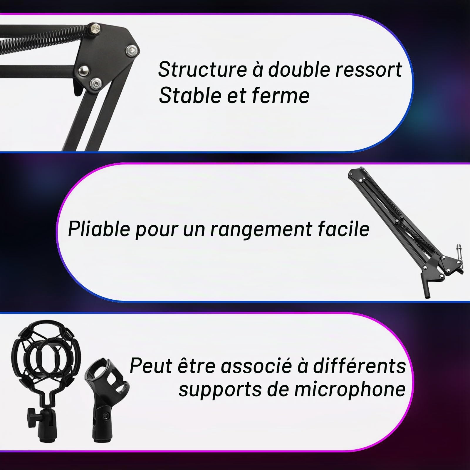 Ensemble d'équipement de podcast avec carte son en direct, microphone mélangeur audio, microphone à condensateur, interface audio, microphone de diffusion en continu, enregistrement en studio pour