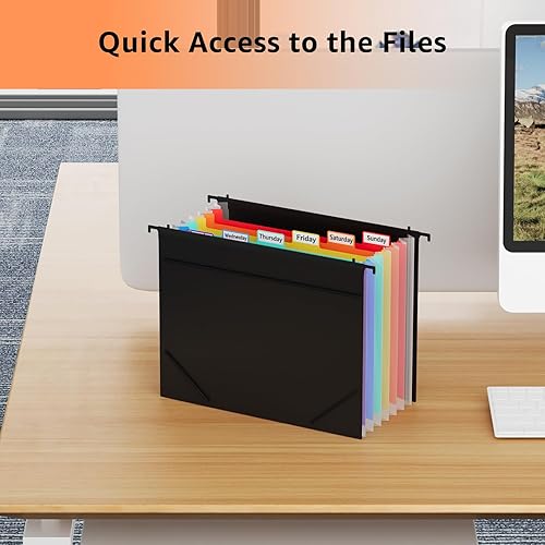 Miniatura 6 de Carpetas colgantes de plástico expandibles, 7 bolsillos acordeanos, tamaño carta A4 para archivador, almacenamiento de archivadores, insertos