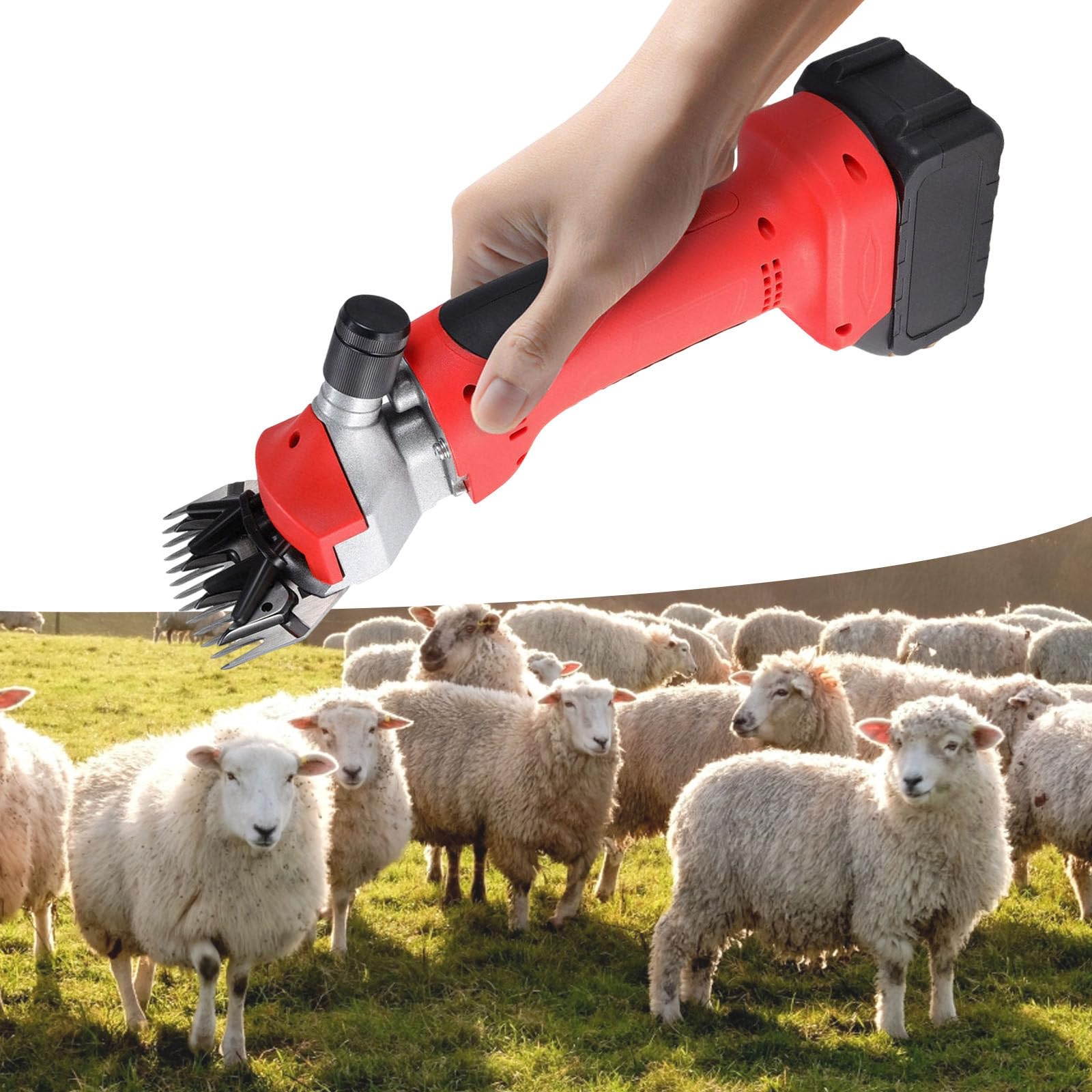 Tosatrici Elettriche Senza Fili per Pecore, Tosatrice Professionale per Bestiame da Fattoria da 550 W - 2800 Giri/Min per Capre, Cammelli, Bovini, Cavalli, Bestiame, Lame Dritte,9Tooth