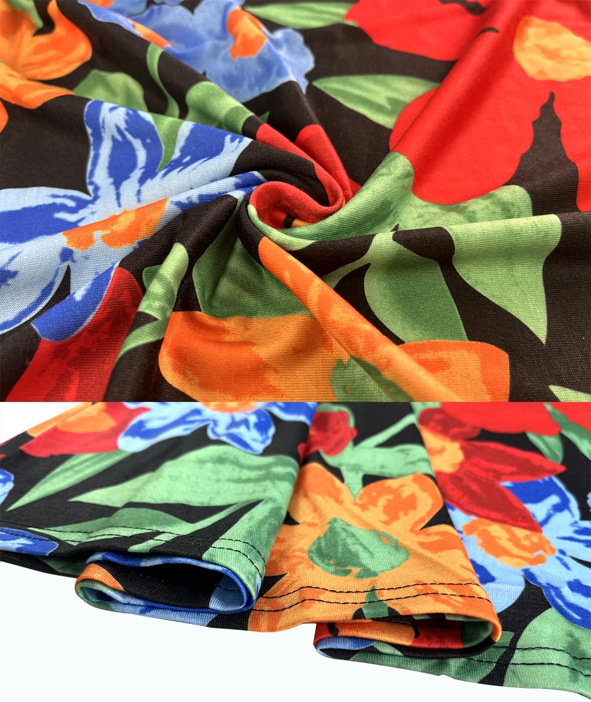 SimpleFun Summer Dresses for Women Beach Floral Tshirt Sundress Casual Pockets Boho Tank Dress - Image 5