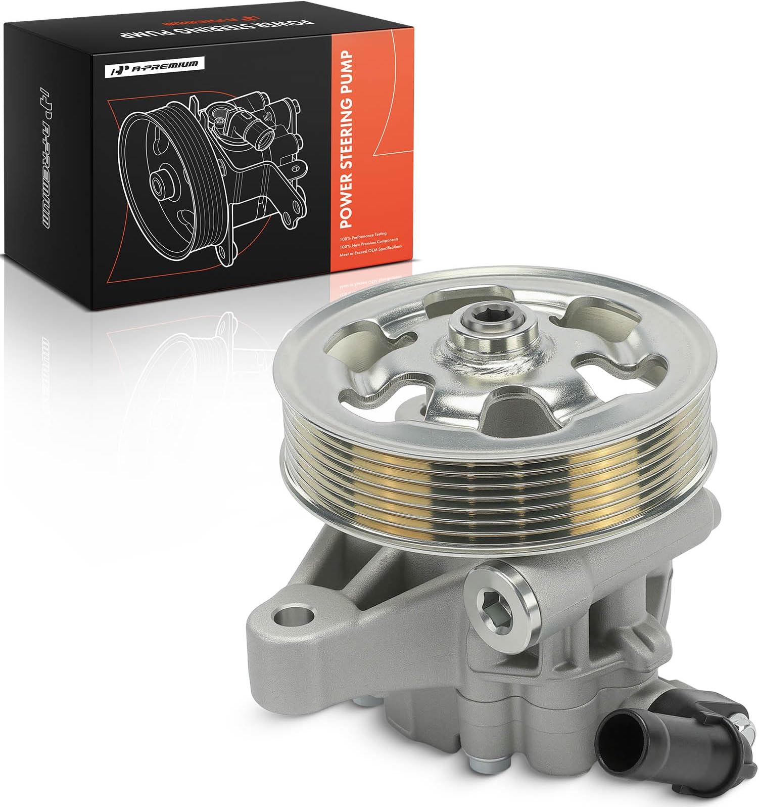 A-Premium Power Steering Pump, with Pulley, Compatible with Honda Accord 2008 2009 2010 2011 2012, 2.4L, Replace # 56100R40A03