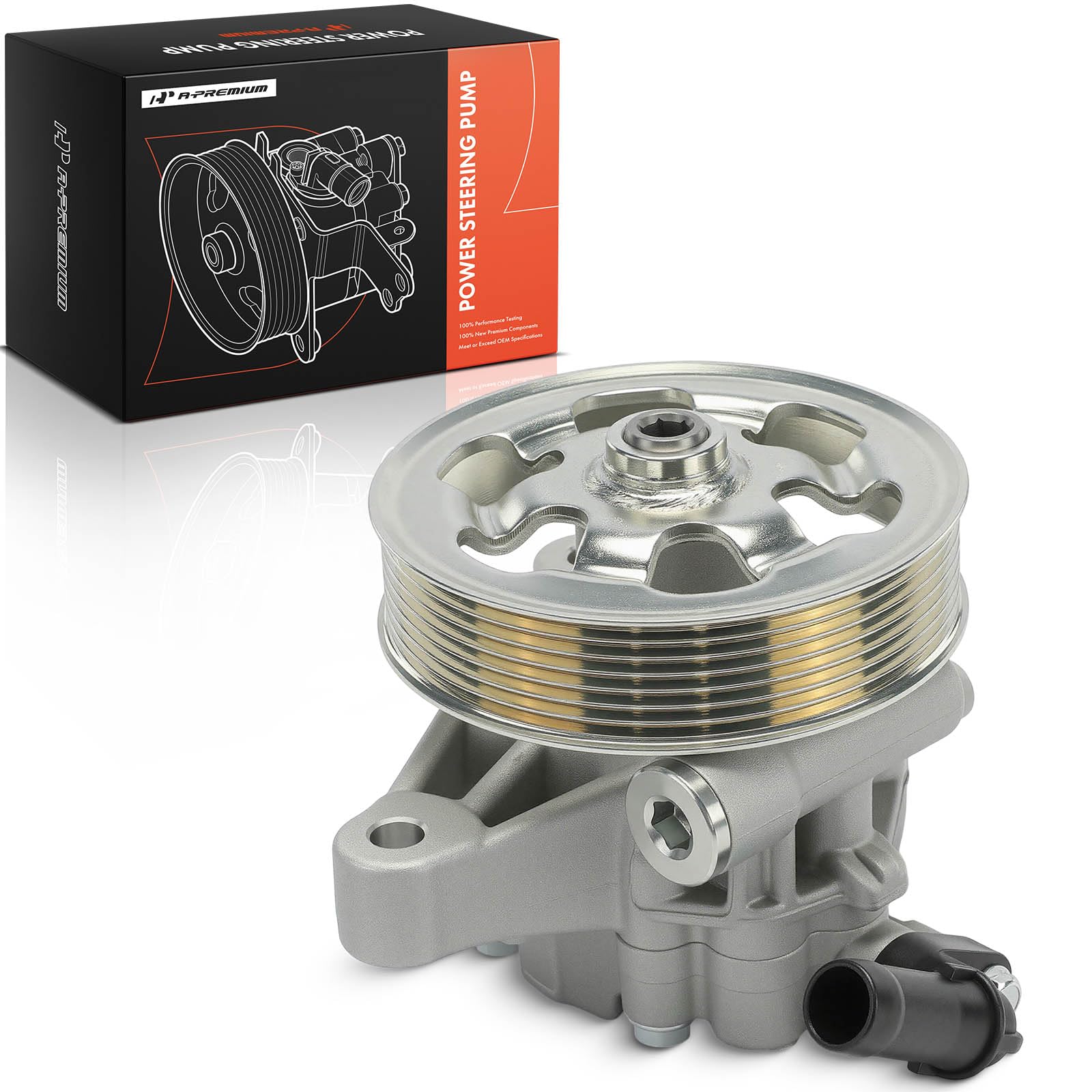 A-Premium Power Steering Pump, with Pulley, Compatible with Honda Accord 2008 2009 2010 2011 2012, 2.4L, Replace # 21-5495, 56100R40A03