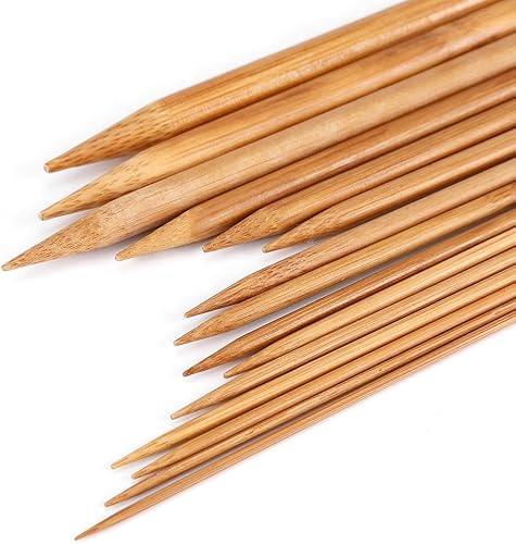 Miniatura 6 de Juego de agujas de tejer de doble punta 15 tamaños agujas largas de doble punta de 0.079 in a 0.394 in (longitud: 7.9 in)