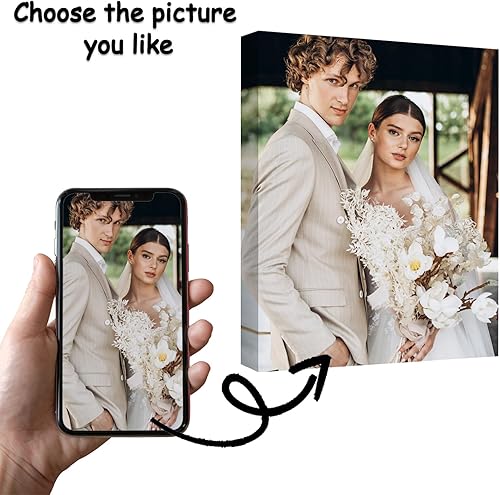Miniatura 2 de Impresiones en lienzo personalizadas con tu foto, imagen personalizada a lienzo para el hogar, mascotas, niños, arte de pared de dormitorio de boda,