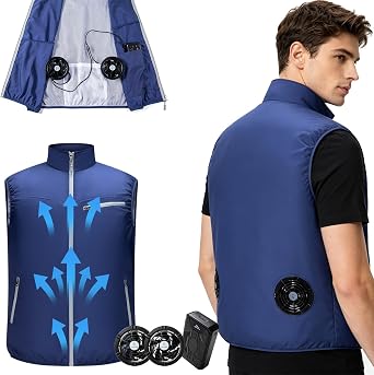 30V Cooling Vest jacket with 2 Fans for Men Women, Air Conditioner Vests, 20000mAh Battery pack, for Outdoor Work