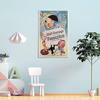 60'sヴィンテージ Disney ディズニー ピノキオ ウォールミラー 壁掛け Vintage 1960's Disney Pinocchio & Friends Oval Wall Mirror