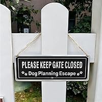 Vista 5 de Paquete de 2 letreros Matal con texto en inglés «Please Close The Gate», letreros de planificación para perros, tinta duradera de aluminio