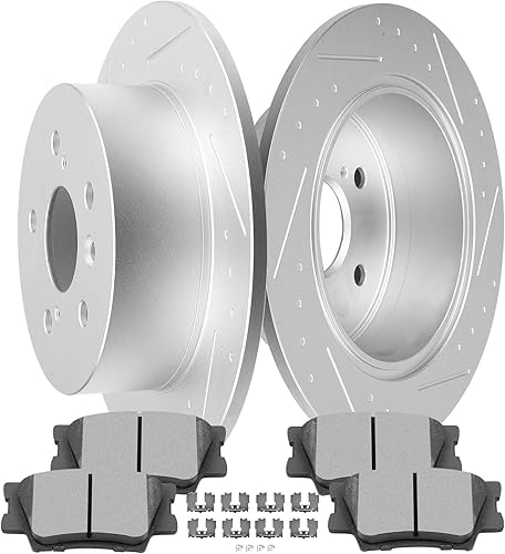 Miniatura 972 de Kits de frenos y rotores, rotores de freno SCITOO y 8 pastillas de cerámica para 08-12 para Chrysler Town & Country, 08-12 para Dodge Grand Caravan