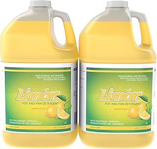 Diversey Limon Pot & Pan Detergent - Tough On Grease, Easy On Hands - High-Sudsing Concentrate, Lemon Fresh Scent, 1-Gallon (Pack of 2)