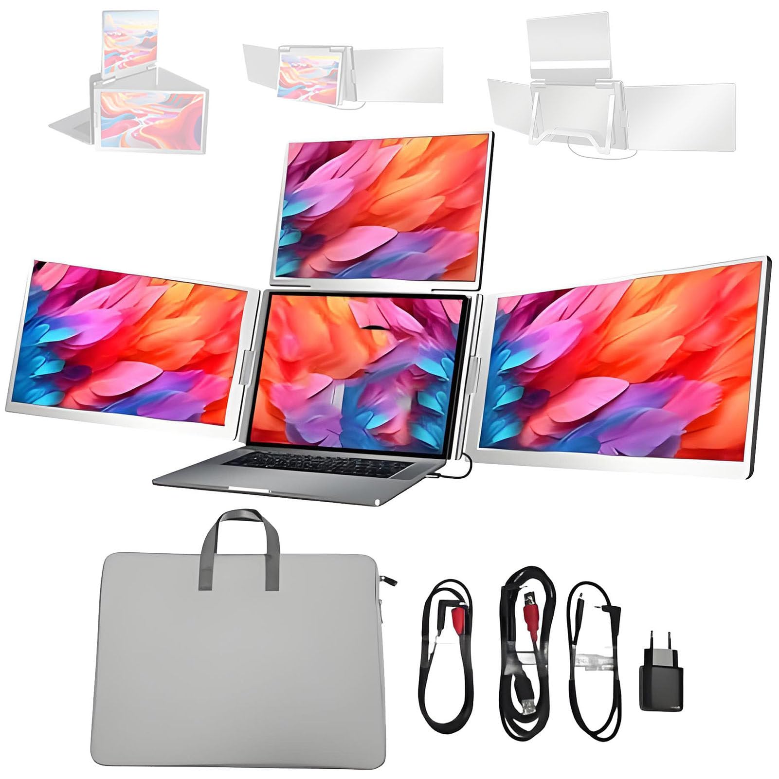 Przenośny Monitor Z Trzema Ekranami do Laptopa 14‑inch