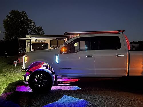 Miniatura 5 de iJDMTOY Xenon - Kit de iluminación de fondo LED blanco compatible con Ford F250 F350 F450 Super Duty Side Fender Chrome Emblema 2017-2021