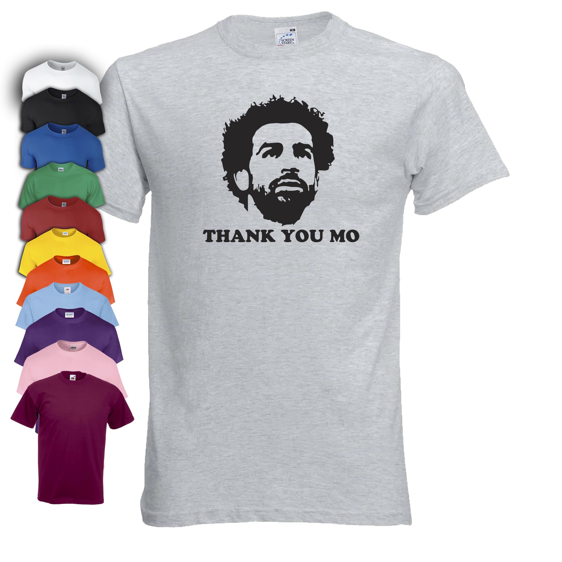 Thank You Mo Salah T-Shirt | Liverpool | Egyptian King (UK, Alpha, XXL, Regular, Regular, Grey)