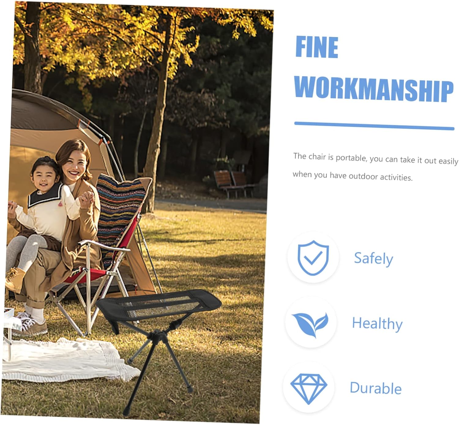 Multi-Function Portable Stool Folding Chair Outdoor Folding Stool for Camping Fishing Garden Picnic