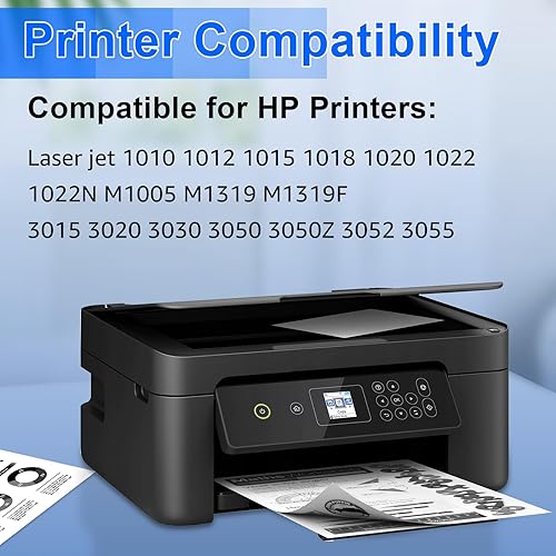 Miniatura 2 de NineLeaf Paquete de 4 cartuchos de tóner negro de alto rendimiento Q2612X12X261212 para Laserjet 1018, Laserjet 1020, Laserjet 1022, Laserjet 3050