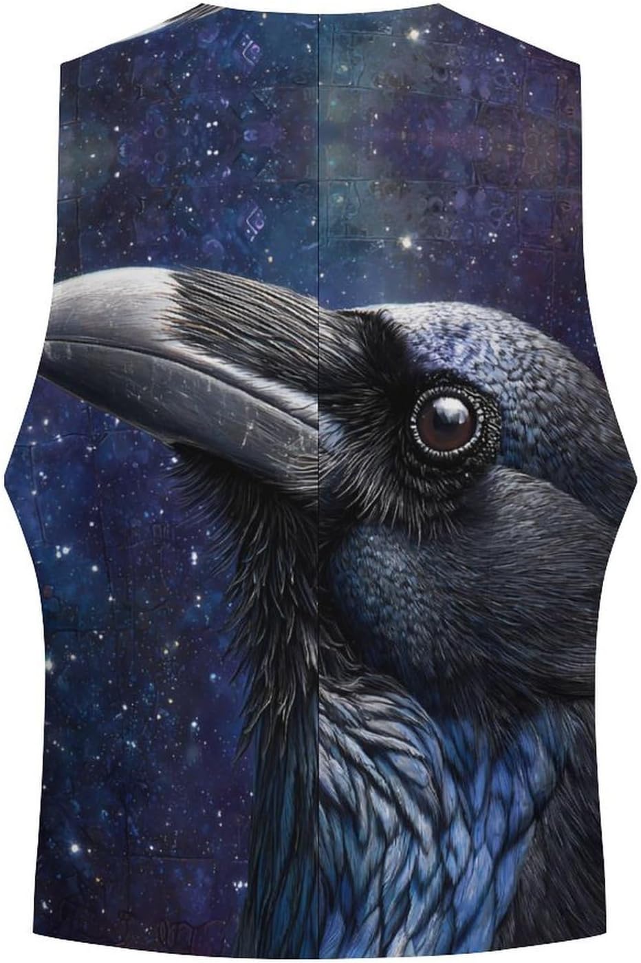 Ravens Feathers Galaxy Starry Sky Suit Vest for Men Slim Fit Business Dress Waistcoat for Suits Tuxedo
