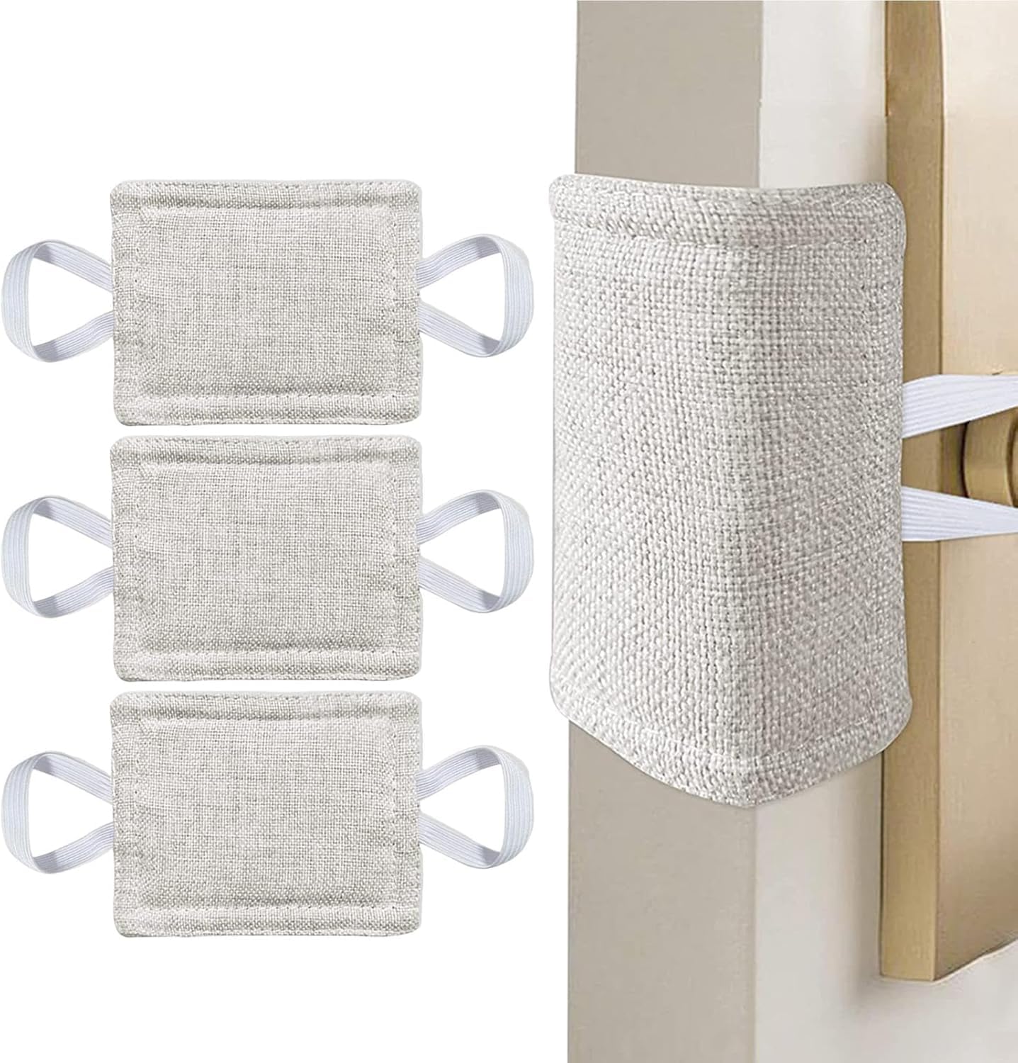 DHVSAM Door Silencer Quiet Door Closer Cushion, Padded Door Latch Cover for Nursery, Baby, Light Sleepers Noise Reduced Prevent from Locking for Toddler Safety - 4 x 3 inch, Natural Colored (3 Pcs)-image-41